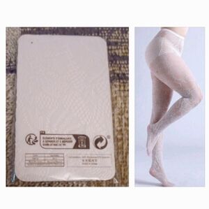 4/$50 New White Fishnet Floral Stocking - Size 3XL-5XL